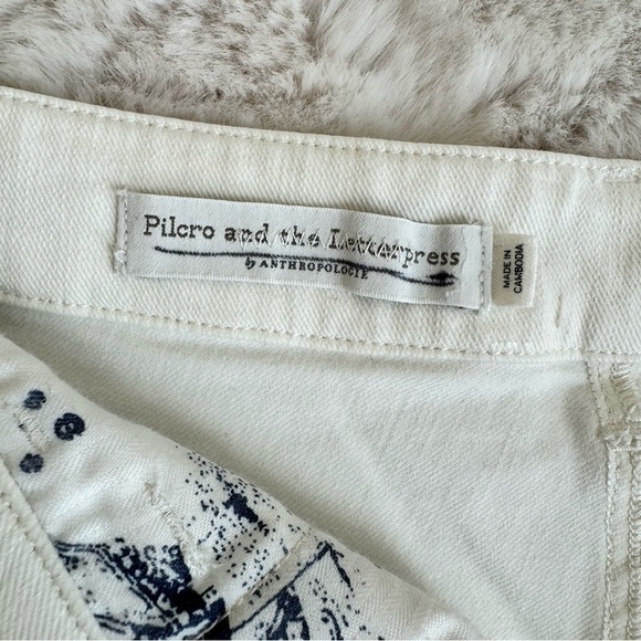 Anthropologie Faustine Embroidered Drawstring Waist Shorts Womens Size 30 White - Picture 12 of 14